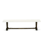 East West Furniture V-Style Modern Dinette Bench with Wooden Seat, 72x15x18 Inch, VB727 East West Furniture