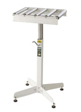 Adjustable Roller Table Stand HTC HRT-10 Super Duty Conveyor Feed Stand With 5 Ball Bearing Rollers , White HTC
