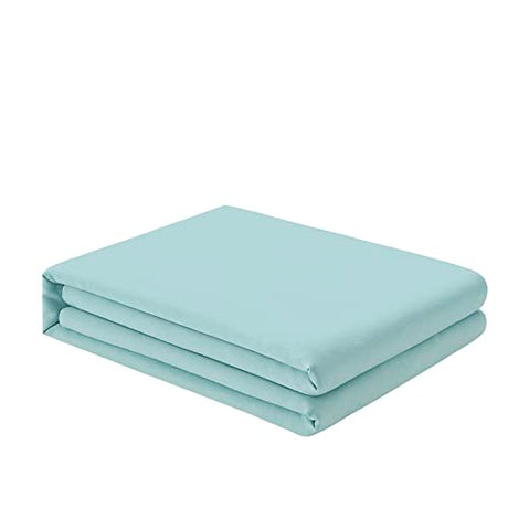 FreshCulture Twin Flat Sheet - Hotel Quality Twin Flat Sheet Only - Brushed Microfiber Top Sheet - Ultra Soft & Breathable - Wrinkle-Free - Easy Care - Single Flat Sheet (Twin, Spa Blue) FreshCulture