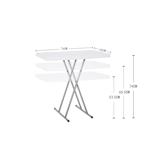 Lakhow 30 Inch,Adjustable Folding Laptop Table TV Tray, Height Adjustable Folding Computer Desk, White Granite Lakhow