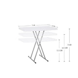 Lakhow 30 Inch,Adjustable Folding Laptop Table TV Tray, Height Adjustable Folding Computer Desk, White Granite Lakhow