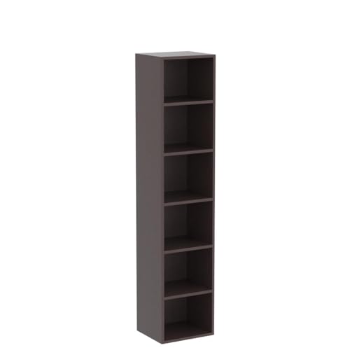 Tribesigns 70.9 Inch Rustic Narrow Corner Bookcase with 6 Tier Storage Shelves - WoodArtSupply