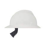 MSA 475369 V-Gard Full-Brim Hard Hat With Fas-Trac III Ratchet Suspension | Polyethylene Shell, Superior Impact Protection, Self Adjusting Crown-Straps - Standard Size in White MSA