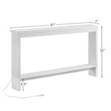 ZGREN Narrow Sofa Table with Outlet and USB Port, Behind Couch Table Skinny Console Table with Charging Station Thin and Long Slim Entryway Table for Living Room, Hallway, Entry Hall, Foyer, White ZGREN
