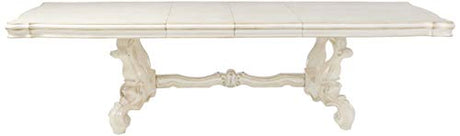 Acme Versailles Rectangular Wooden Dining Table with 2 Leaves in Bone White ACME Furniture