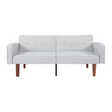 White Modern Guest Chair Sofa Recliner, Adjustable Cotton Fabric Futon Reclining Couch, Sofa Bed, Easy Assembly, Mid-Century Style Conference Seating for Office, Waiting Room, 68"L x 22.4"W x 28.7"H Generic