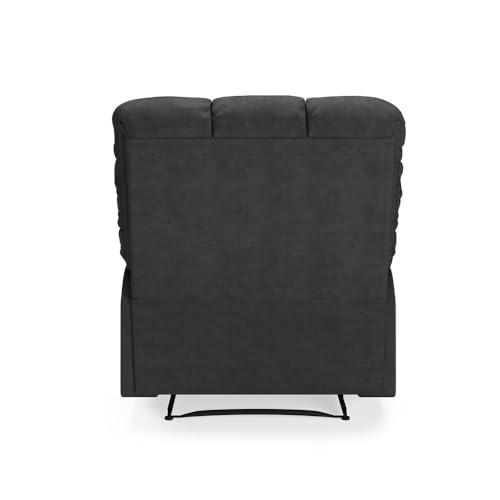 Handy Living ProLounger Wall Hugger Recliner in Grey Microfiber with Square Tufted Back