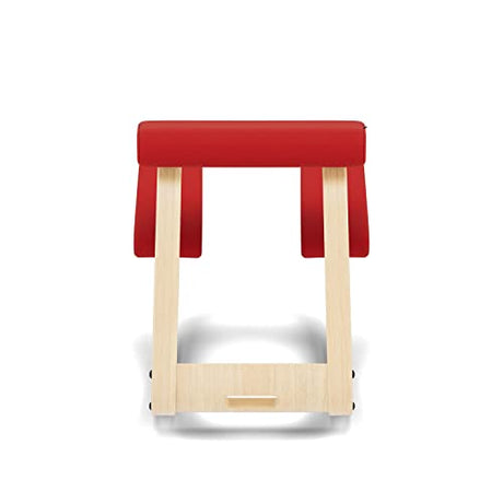 Varier Variable Balans Original Kneeling Chair Designed by Peter Opsvik (Red Revive Fabric with Natural Ash Base) Varier