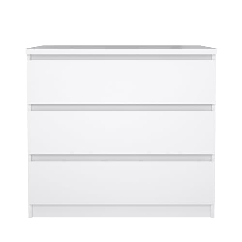 Tvilum Scottsdale 3 Drawer Chest in White High Gloss Tvilum