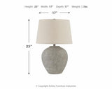 Signature Design by Ashley Dreward Casual 25 Inch Paper Table Lamp, Smoky Brown Finish Signature Design by Ashley