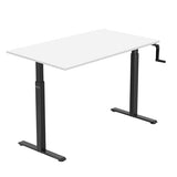 Mount-It! Hand Crank Standing Desk with 48" x 29" Tabletop | Manual Sit-Stand Desk, 29.7"–48.6" Height Range, One-Piece Seamless Desktop, 132 lb Capacity, Foldable Crank, Home Office, Black Frame Mount-It!