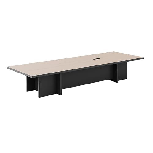 13FT Large Modern Conference Table, Extra-Thick Rectangular Table, Sleek Minimalist Boardroom Meetings Room Table for Office Home Furniture Negotiations (Wood, 157" L*59" W*29.5" H) - WoodArtSupply