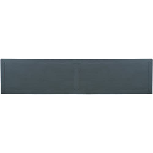 Knocbel Console Table with 4 Storage Drawers Bottom Shelf, Rustic Distressed Sofa Table for Entryway Hallway, Assembly Required, 63" W x 14" D x 30" H, Navy Knocbel