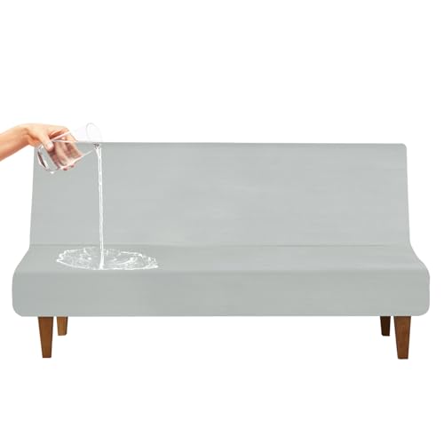 Luv4babe Waterproof Futon Cover for Armless Sofa Bed, Leakproof and Scratch-Resistant Futon Mattress and Couch Cover Protector for Kids, Cats and Dogs, Gray Luv4babe