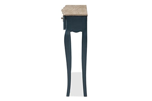 Baxton Studio Elancourt Classic and Provincial Spruce Finished Console Table, Blue Baxton Studio