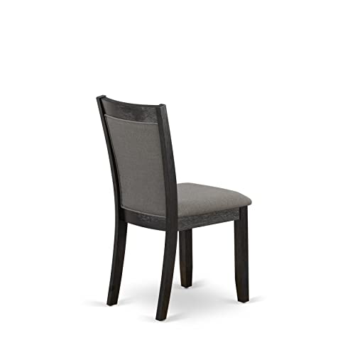 East West Furniture V677MZ650-5 5 Piece Kitchen Table Set Includes a Rectangle Dining Room Table with V-Legs and 4 Dark Gotham Grey Linen Fabric Parsons Chairs, 40x72 Inch, Multi-Color East West Furniture