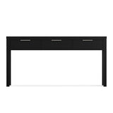 SIMPLIHOME Hollander Console Table - 60 Inch Wide Solid Wood Sofa Table in Black, Contemporary Storage Table for Entryway or Living Room with 3 Drawers and Sleek Metal Hardware SIMPLIHOME