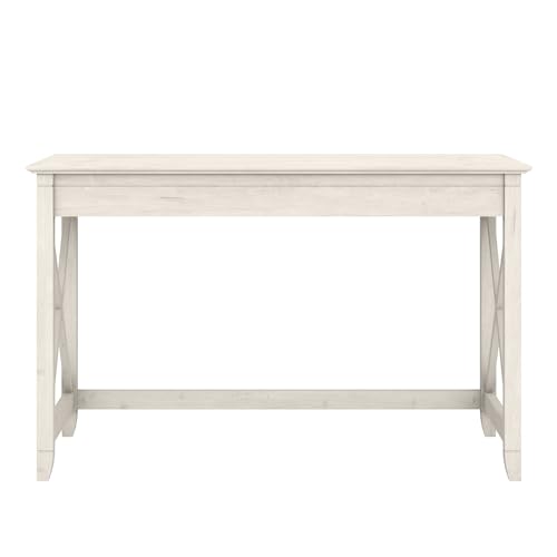 Bush Furniture Key West Writing Table for Home Office | Small Modern Farmhouse Desk, 48W, Linen White Oak Bush Business Furniture