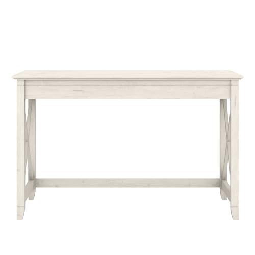 Bush Furniture Key West Writing Table for Home Office | Small Modern Farmhouse Desk, 48W, Linen White Oak - WoodArtSupply