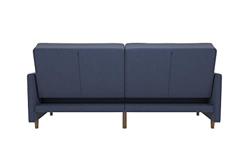 DHP Andora 76 Inch Futon Sofa Bed, Modern Upholstered Couch Sleeper with Button Tufted Back and Seat, Navy