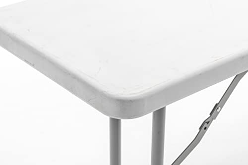 BTEXPERT Set of 2, 5-Foot - 60" Long White Plastic Folding Seminar Training Table Portable 18" Wide Narrow, 29" High, Events Indoor Outdoor Lightweight BTEXPERT
