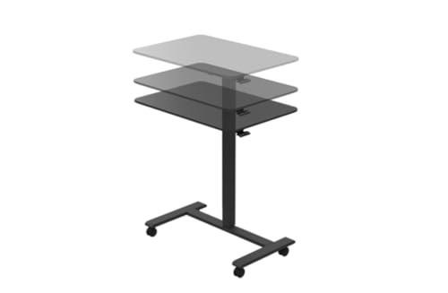 TopJob ANYDESK NEST Mobile Standing Desk, Portable with Hidden Wheels Non Folding, Sit Stand Desk, Computer Workstations, Home Use, Couch Side Table, Bedside Table, Kitchen Prep Table (Noir) TopJob