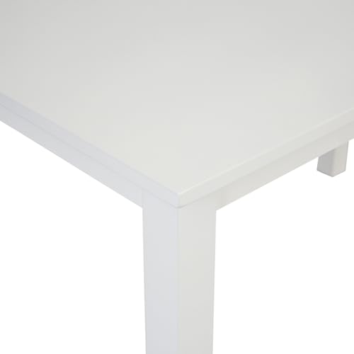 Walker Edison 4 Person Modern Farmhouse Wood Small Dining Table Dining Room Kitchen Table Set Dining 4 X Chairs Set, 48 Inch, White and Grey Walker Edison