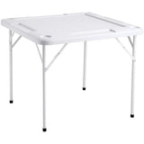 VEVOR Mahjong Table, Square 4 Player Folding Card Table with 4 Cup Holders & 4 Chip Trays, Portable Domino Game Table with 1 Set of Dominoes for Mahjong Poker Puzzles, 35.4 x 35.4-inch, White VEVOR