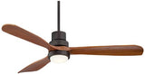 Casa Vieja 52" Delta-Wing DC Modern 3 Blade Indoor Outdoor Ceiling Fan with LED Light Remote Control Solid Wood Oil Rubbed Bronze Damp Rated for Patio Exterior House Porch Gazebo Garage Casa Vieja