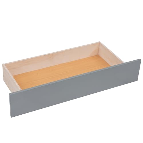 Merax Queen Size Wood Captain Platform Bed Frame with Storage LED Headboard,2 Drawers and 1 Twin Size Trundle,Grey Merax