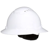 SecureFit Hard Hat SecureFit H-801SFV-UV, White, Vented Full Brim Style Safety Helmet with Uvicator Sensor, 4-Point Pressure Diffusion Ratchet Suspension, ANSI Z87.1 SecureFit