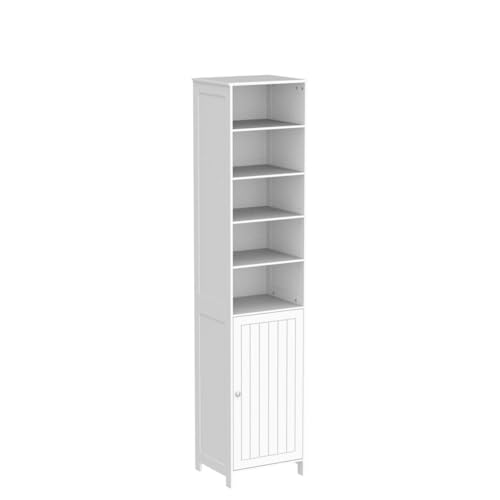 Tangkula Tall Bathroom Storage Cabinet, 72 Inch Bathroom Free Standing Tower Cabinet with Adjustable Shelves & Cupboard with Door, Space Saving Floor - WoodArtSupply