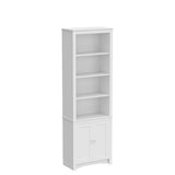 Prepac Tall Bookcase with 2 Shaker Doors, 14.5"D x 26.25"W x 80"H, White Prepac