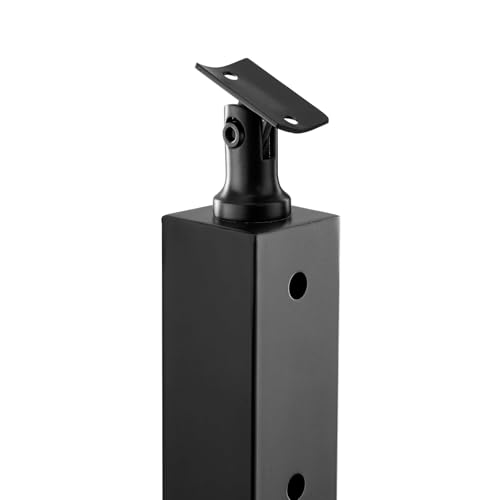 VEVOR 4 Pack Cable Railing Post, 42"x2"x2" Level Drilled Deck Railing Post, SUS304 Stainless Steel Black Cable Railing System Kit for Indoor Outdoor Deck Balcony, 4JZLGZXHS106URZU0001V0 VEVOR