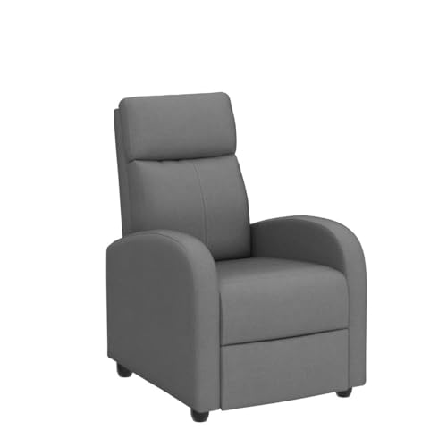 Furniwell Massage Recliner Chair for Living Room Adjustable Fabric Reclining Chair Home Theater Seating Modern Winback Single Sofa for Adults with Footrest (Gray) Furniwell
