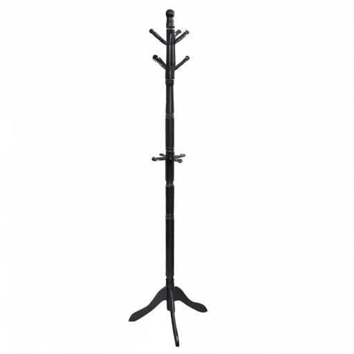 Tangkula Wood Coat Rack Freestanding, Entryway Height Adjustable Coat Stand with 9 Hooks & Stable Tri-Legged Base, Rubber Wood Coat Tree Hall Tree Coat Hanger Stand for Home Office Hall Entryway Tangkula