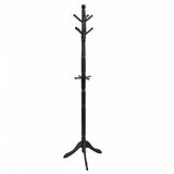 Tangkula Wood Coat Rack Freestanding, Entryway Height Adjustable Coat Stand with 9 Hooks & Stable Tri-Legged Base, Rubber Wood Coat Tree Hall Tree Coat Hanger Stand for Home Office Hall Entryway Tangkula