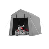 7 x 8 x 15 ft Heavy-Duty Outdoor Storage Shed Tent with Waterproof Tarp, Portable Carport Garage Shelter with Roll-Up Zipper Door & Vents for Motorcycle, Bike, Lawn Mower, Garden Tools GAOMON