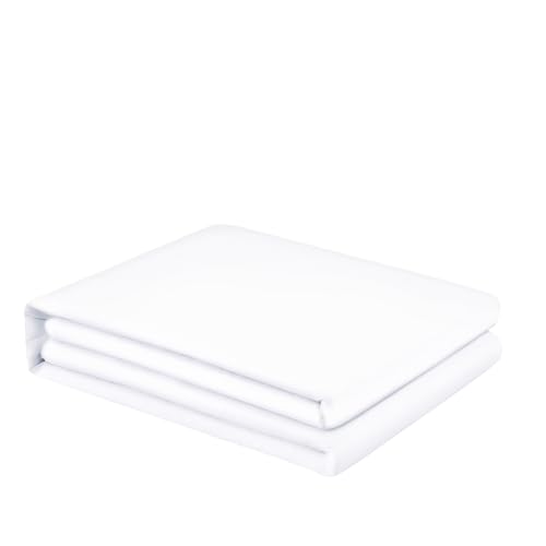 FreshCulture Twin Flat Sheet - Hotel Quality Twin Flat Sheet Only - Brushed Microfiber Top Sheet - Ultra Soft & Breathable - Wrinkle-Free - Easy Care - Single Flat Sheet (Twin, White) FreshCulture
