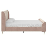 Little Seeds Valentina Kids' Full Upholstered Bed, Pink Velvet Little Seeds