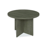 Alera Seville Round Conference Table, Round, 48" Diameter, Walnut Alera