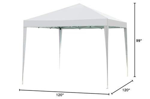 Impact Canopy 10' x 10' Canopy Tent Gazebo with Dressed Legs, White IMPACT CANOPY