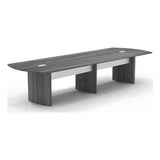 Pemberly Row Contemporary 12' Conference Table in Gray Steel Laminate Pemberly Row