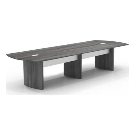 Pemberly Row Contemporary 12' Conference Table in Gray Steel Laminate Pemberly Row