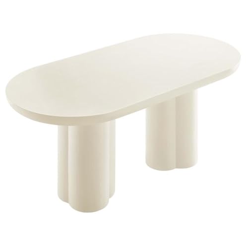Modway EEI-6764-WHI Caspian 72" Oval Concrete Dining Table, White Modway