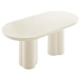 Modway EEI-6764-WHI Caspian 72" Oval Concrete Dining Table, White Modway