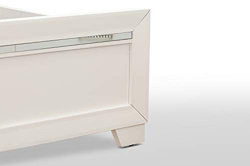 Pandora White Queen Bed Frame with Adjustable LED Headboard by East West Furniture East West Furniture