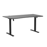 VIVO Electric Height Adjustable 63 x 32 inch Stand Up Desk, Black Table Top, Black Frame, Standing Workstation with Preset Controller, 1B Series, DESK-KIT-1B1B VIVO