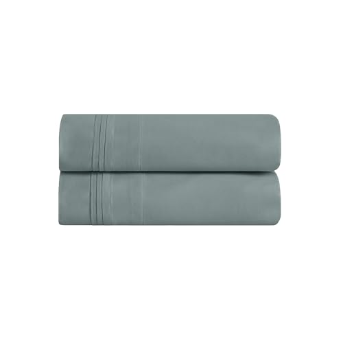Superior 100% Egyptian Cotton 650 Thread Count, Standard 2-Piece Pillowcase Set, Single Ply, Solid, Teal Superior