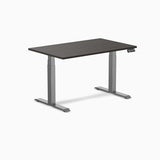 Desky Electric Standing Desk, 47.2" Laminate Height Adjustable Sit Stand Desk, Dual Motor, 4 Memory Presets, Ergonomic Computer Workstation for Home Office – Burnished Wood Top and Space Gray Frame Desky